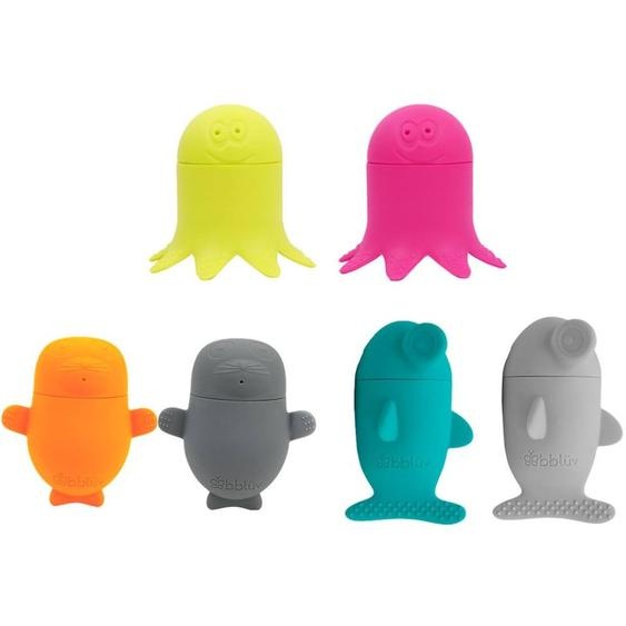 Jouets De Bain En Silicone Büddies (6 Pièces) Multicolore