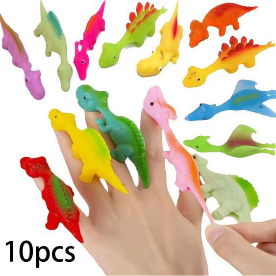Jouets De Doigt De Dinosaure De Fronde, DrôLe De Catapulte Dinosaure Doigt Jouet, Dinosaure Doigt Catapulte, (10pcs)