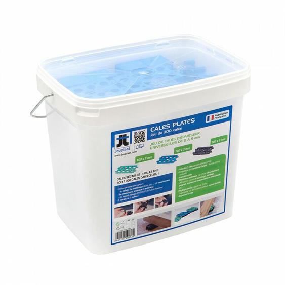 Jouplast - Seau de 3 x 100 cales plates universelles sécables en 4