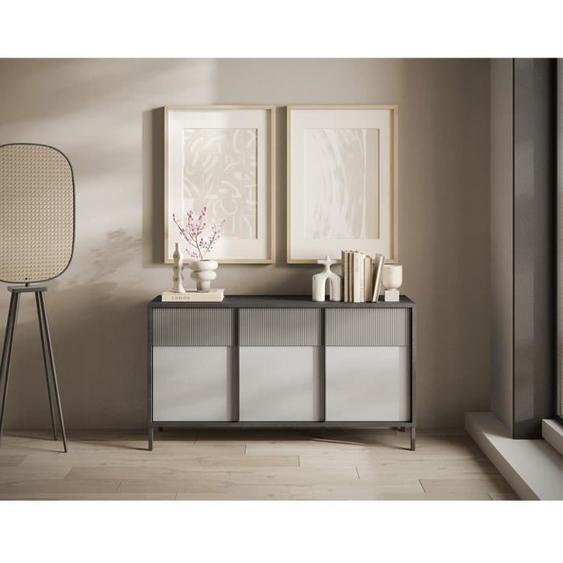 Jules - buffet bas - 3 portes - 156 cm - Gris