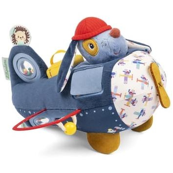 Jules Le Chien - Jouet dactivités - Avion Bleu - 26 cm