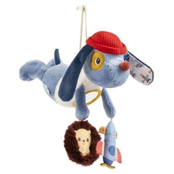 Jules Le Chien - Peluche Nomade d activites - Bleu - 26 cm