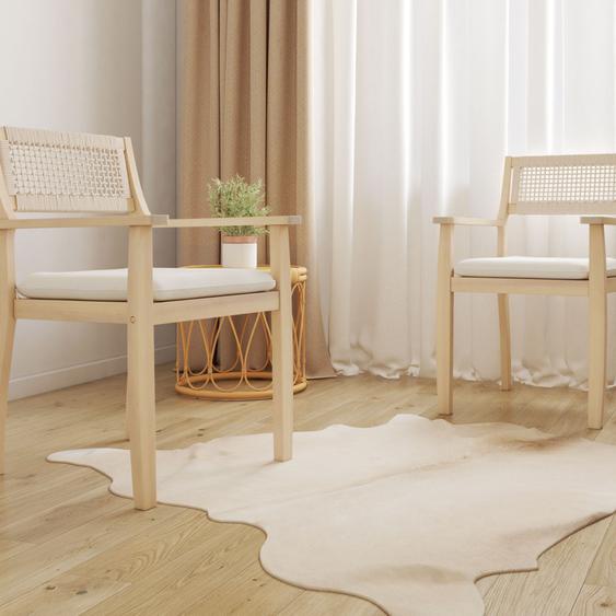 Junia - Lot de 2 fauteuils de table intérieur/extérieur en bois dacacia et corde - Couleur - Bois clair