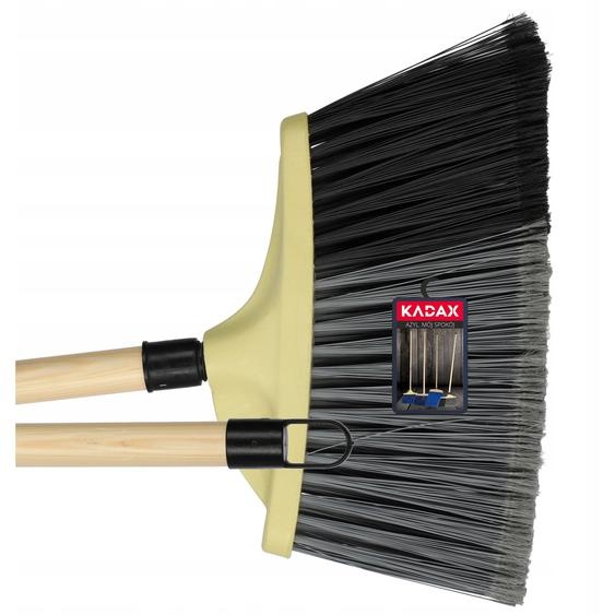 KADAX Balai de rue et de trottoir Salorino, avec manche en bois, balai de rue en nylon, 30 cm, Noir