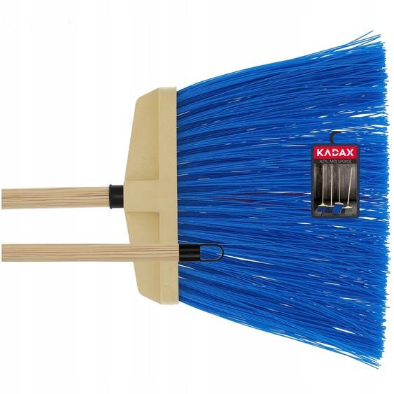 KADAX Balai de rue et de trottoir Salorino, avec manche en bois, balai de rue en nylon, 36 cm, bleu