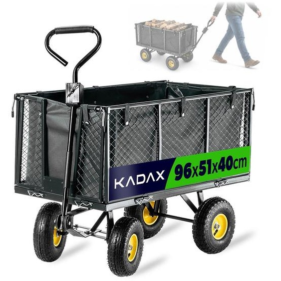 KADAX Chariot de jardin en filet, 97x47x40cm Chariot de jardin en métal peint par poudrage