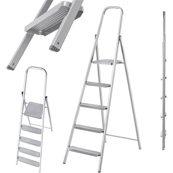 Kadax - chelle en acier 5 marches Échelle de maison pliante universelle dun côté