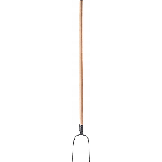 KADAX Fourche à foin en acier, fourche avec long manche en bois, fourche, fourche de jardin, fourche à bêcher