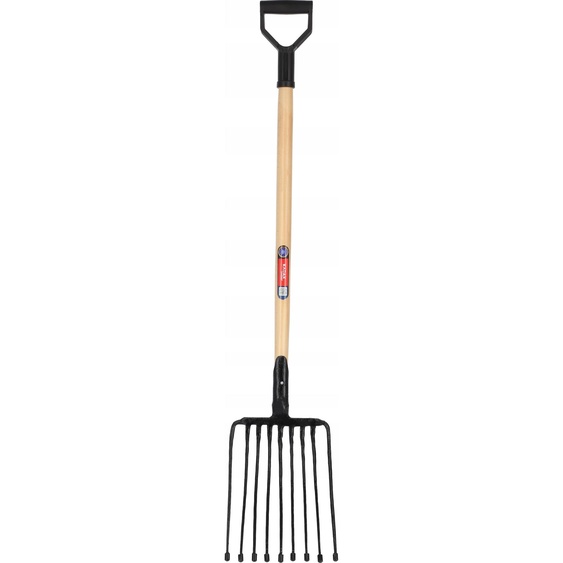 KADAX Fourche à pommes de terre en acier, Fourche à betteraves avec manche en D, Fourche avec manche en bois, Râteau, Fourche à foin, Steing