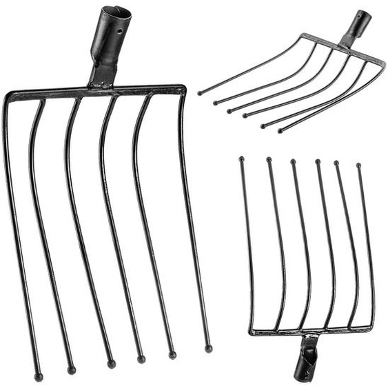 KADAX Fourche à pommes de terre sans manche, Fourche à betteraves en acier robuste, Fourche à pierres, Fourche à pommes de terre, Fourche à pierres, Fourche à fil, Fourche à bêche, Fourche à foin, Fourche à bêcher (Noir 6 dents)