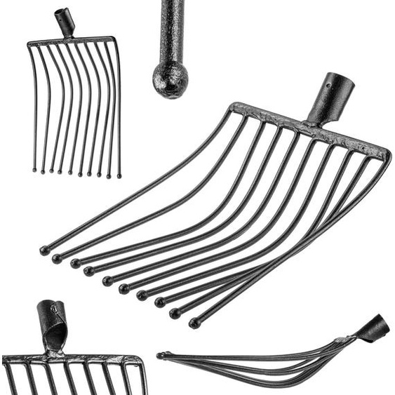 KADAX Fourche à pommes de terre sans manche, Fourche à betteraves en acier robuste, Fourche à pierres, Fourche à pommes de terre, Fourche à pierres, Fourche à fil, Fourche à bêches, Fourche à foin, Fourche à bêcher (Noir 10 dents)