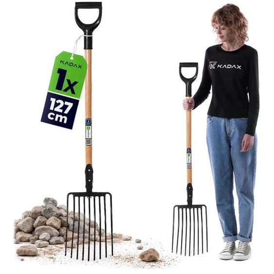 KADAX Fourchettes Vialle, Fourchette en métal avec 9 dents, 131 cm, Noir