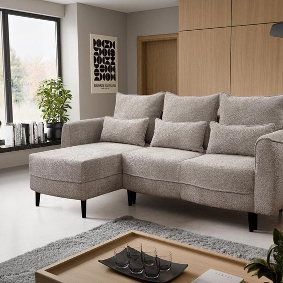 Canapé dangle Selio avec fonction de couchage et conteneur de literie Beige Gauche