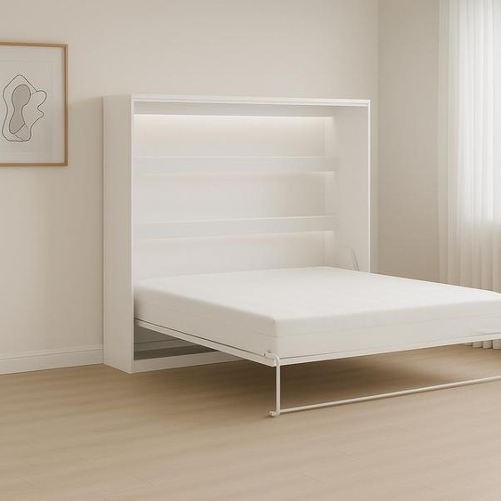 Kaiser Möbel Lit escamotable Perfekt 160x200 un horizontal qui allie design et fonctionnalité Blanc+Noir