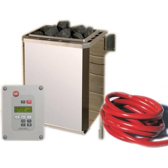 Karibu Poêle sauna 4.5 KW Weka + évaporateur + commande + pierre + câble