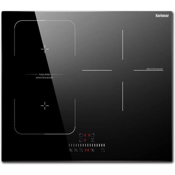 Plaque à Induction avec Zone Flexible, Plaque de Cuisson Induction Encastrable, Table de Cuisson Electrique avec Commande Tactile, Minuteur, pas de