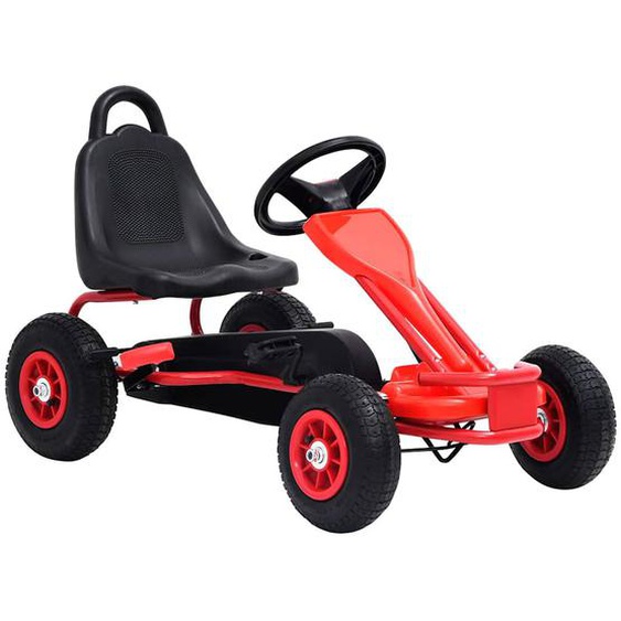Kart à pédales avec pneus Rouge