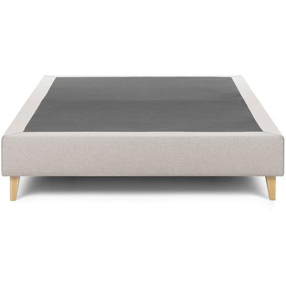 Kave Home - Base haute Nikos beige avec pieds en bois de hÃªtre massif pour matelas de 180 x 200 cm