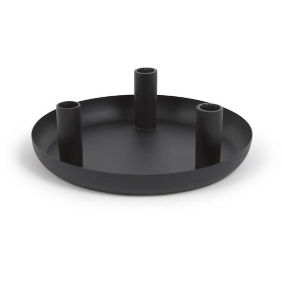 Kave Home - Bougeoir Eire en métal noir 8cm