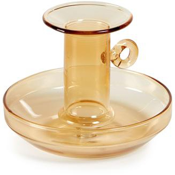 Kave Home - Bougeoir grand format Yumalay en verre orange