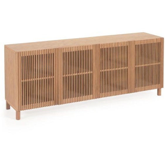 Kave Home - Buffet Beyla 4 portes en chêne massif et placage de chêne 180 x 71,5 cm FSC 100 %
