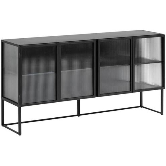 Kave Home - Buffet Trixie 4 portes en acier finition peint noir 160 x 81 cm