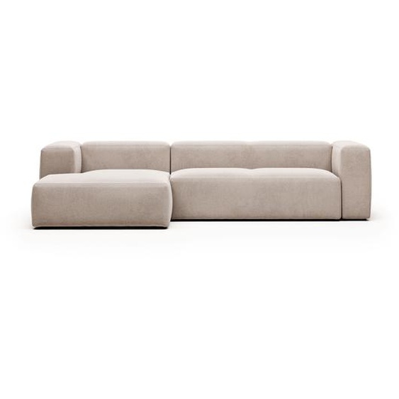 Kave Home - Canapé Blok 3 places beige méridienne gauche 300 cm