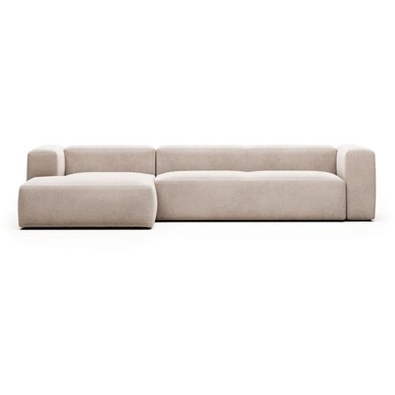 Kave Home - Canapé Blok 4 places méridienne gauche beige 330 cm