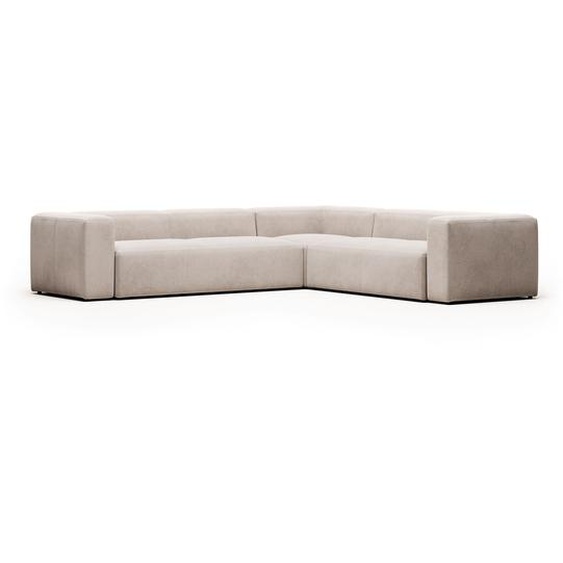 Kave Home - Canapé d’angle Blok 5 places beige 320 x 290 cm / 290 x 320 cm