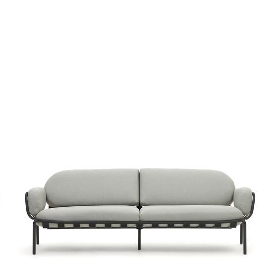 Kave Home - Canapé de jardin 3 places Joncols en aluminium finition peinture grise 225 cm