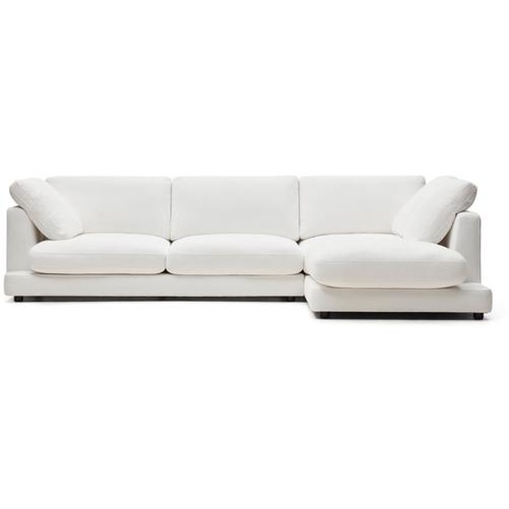Kave Home - Canapé Gala 4 places avec méridienne à droite blanc 300 cm