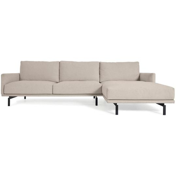 Kave Home - Canapé Galene 3 places avec méridienne droite beige 254 cm