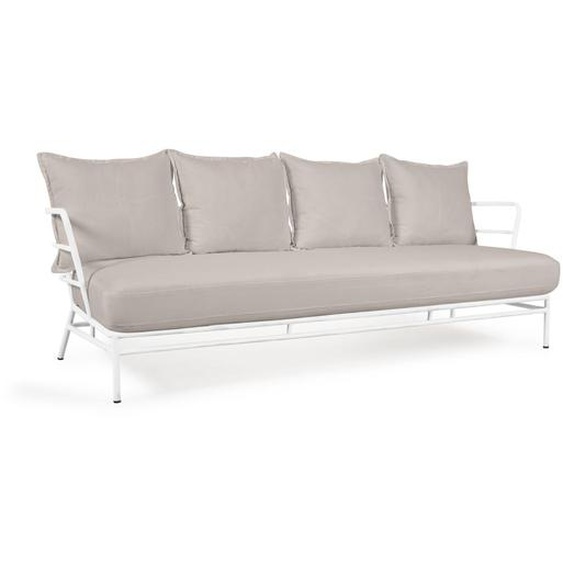 Kave Home - Canapé Mareluz 3 places en acier blanc 197 cm