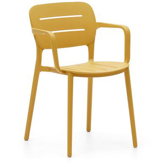 Kave Home - Chaise de jardin Morella en plastique moutarde
