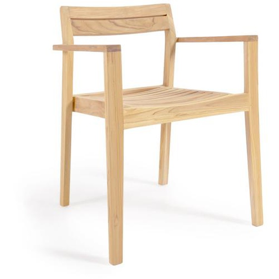 Kave Home - Chaise dextérieur Victoire en bois de teck massif