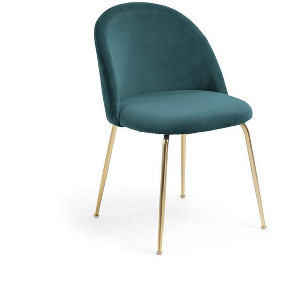 Kave Home - Chaise Ivonne velours turquoise