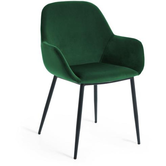 Kave Home - Chaise Konna velours vert