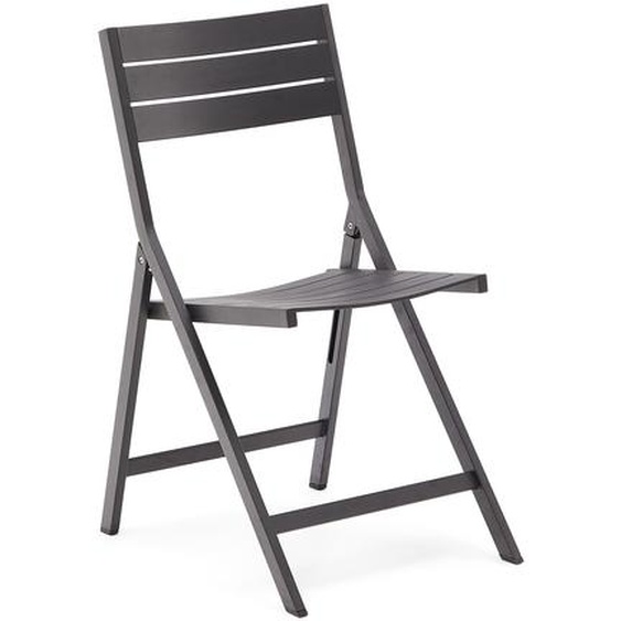 Kave Home - Chaise pliante dextÃ©rieur Torreta en aluminium avec finition gris foncÃ©