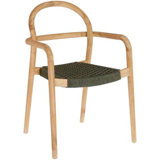 Kave Home - Chaise Sheryl en bois deucalyptus et corde verte FSC 100%