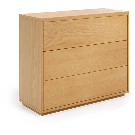 Kave Home - Commode Abilen 3 tiroirs en placage de chêne 90 x 75 cm FSC 100%