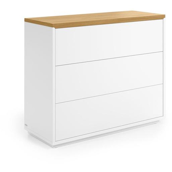 Kave Home - Commode Abilen contreplaqué de chêne et laqué en blanc 90 x 75 cm FSC 100%