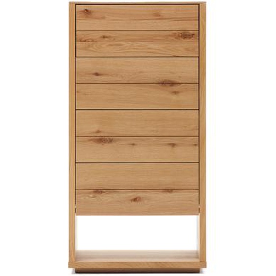 Kave Home - Commode Alguema 4 tiroirs en placage de chêne finition naturelle 60 x 120 cm