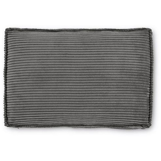 Kave Home - Coussin Blok en velours côtelé grosses côtes gris 40 x 60 cm