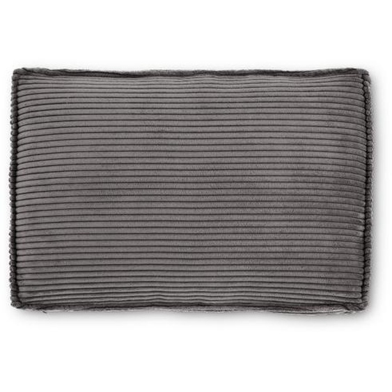 Kave Home - Coussin Blok en velours côtelé grosses côtes gris 40 x 60 cm