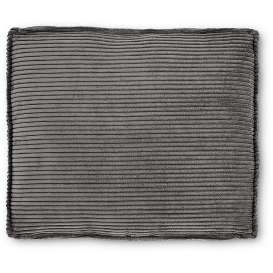 Kave Home - Coussin Blok en velours côtelé grosses côtes gris 50 x 60 cm