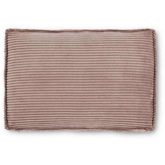 Kave Home - Coussin Blok en velours côtelé grosses côtes rose 40 x 60 cm