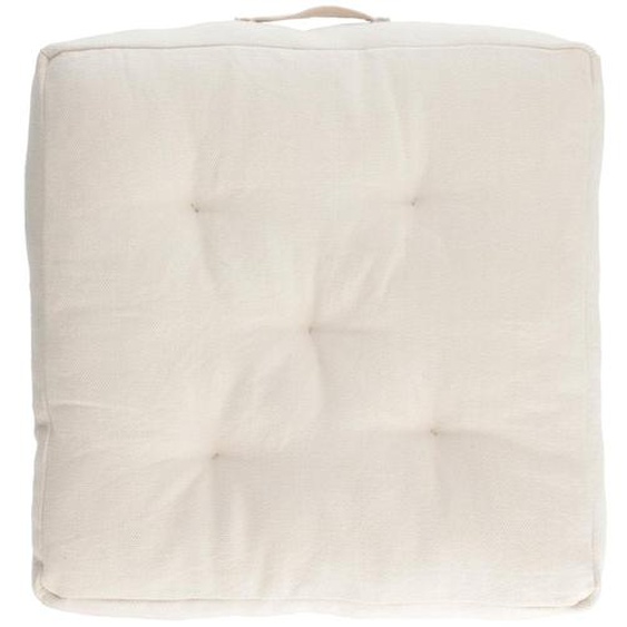 Kave Home - Coussin de sol Sarit 100% coton blanc 60 x 60 cm