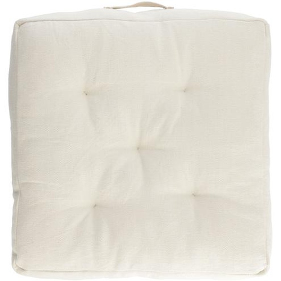 Kave Home - Coussin de sol Sarit 100% coton blanc 60 x 60 cm