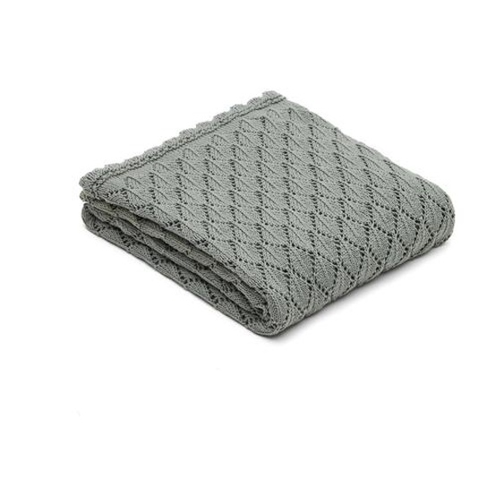 Kave Home - Couverture Ria en tricot vert 70 x 100 cm