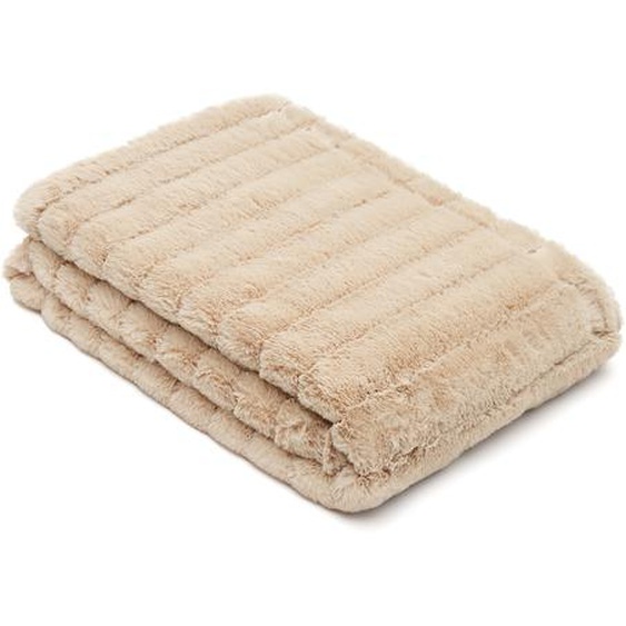 Kave Home - Couverture Sita à poil beige 125 x 150 cm